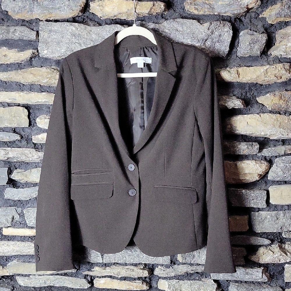Womens New York & Company Dark Brown Blazer Size 10